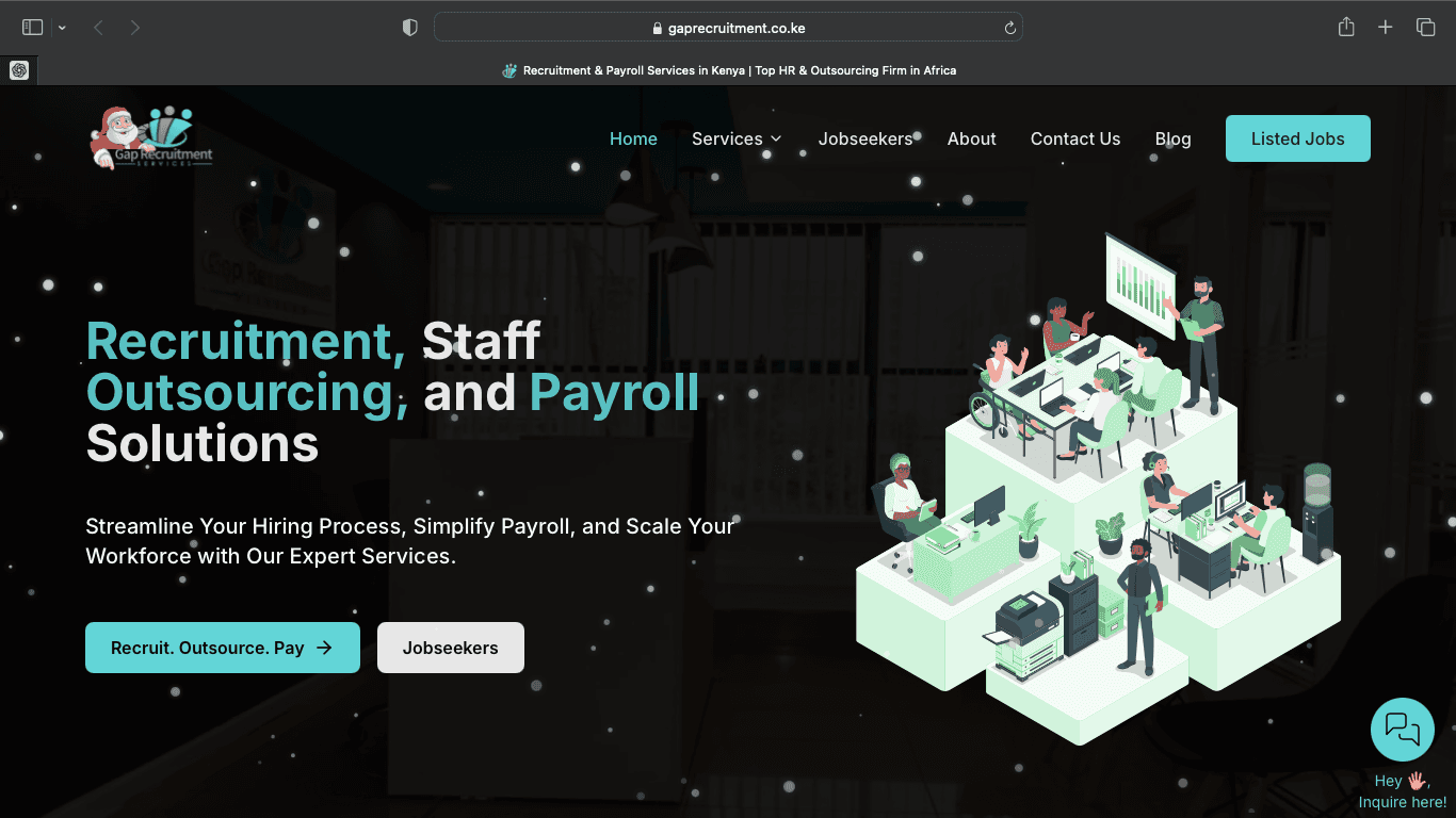 Gap Recruitment Full Stack Website Development preview